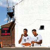 Mural of Jude Bellingham and Morgan Rogers eating orange chips appears in Quinton