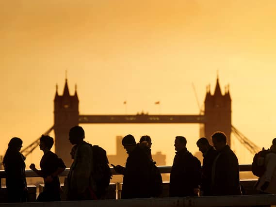 Commuters on London Bridge