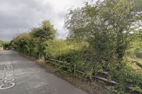Cotwall End Road, opposite the Cotwall Nature Reserve, where the fire has broken out