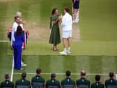 The Princess of Wales ahead of presenting the Gentlemen’s Singles winners trophy to Jannik Sinner at the Wimbledon Championships