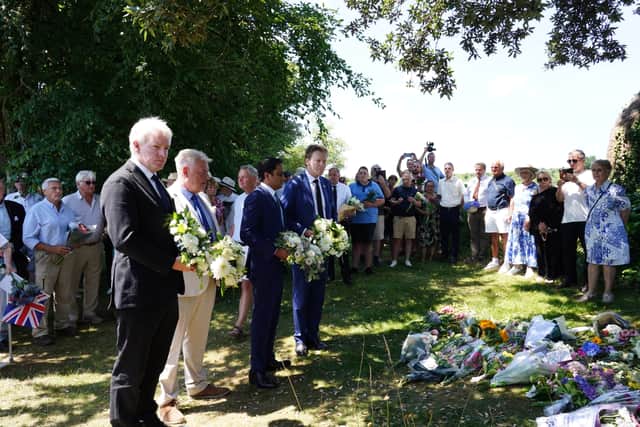 Reform UK MPs Danny Kruger and Lee Anderson, home affairs spokesperson Zia Yusuf, and deputy leader Richard Tice paid their respects to Miss Widdecombe (Eleanor Storey/PA)
