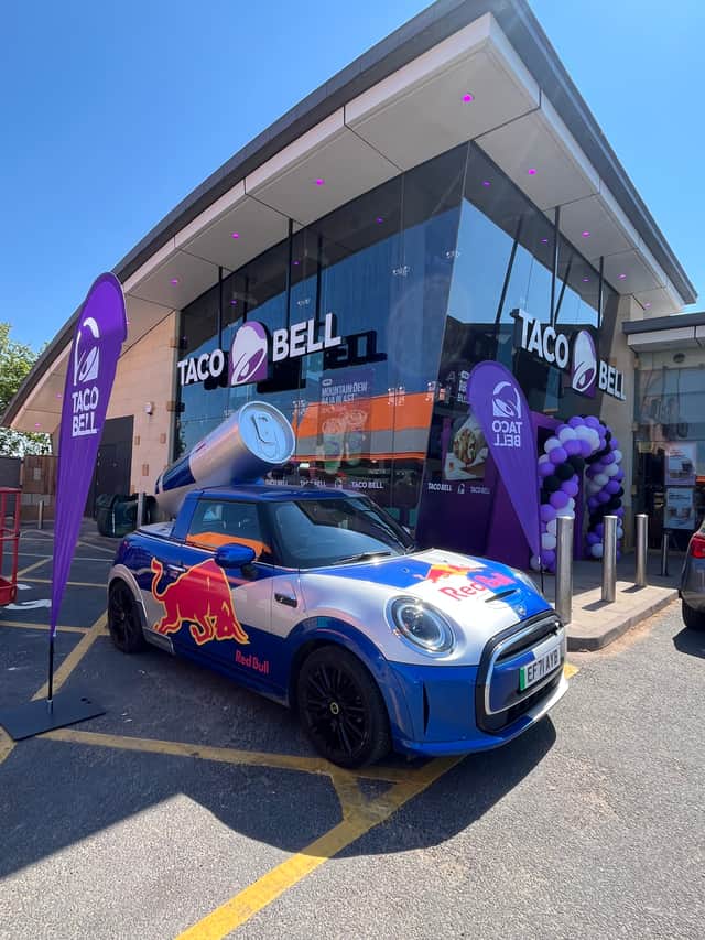 A team from Red Bull attended the launch of the new Merry Hill Taco Bell on July 11
