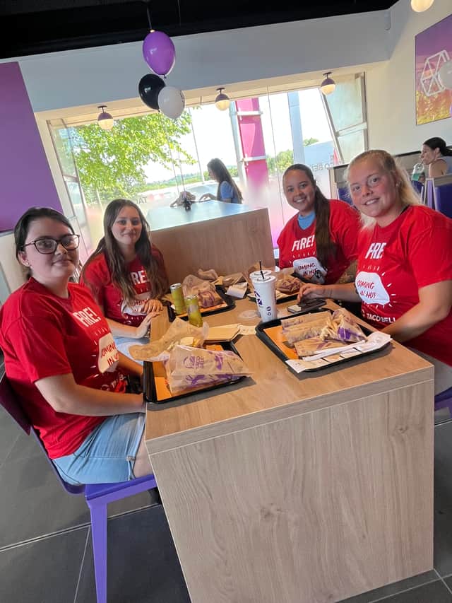 Customers tucking into their food at the new Taco Bell restaurant at Merry Hill