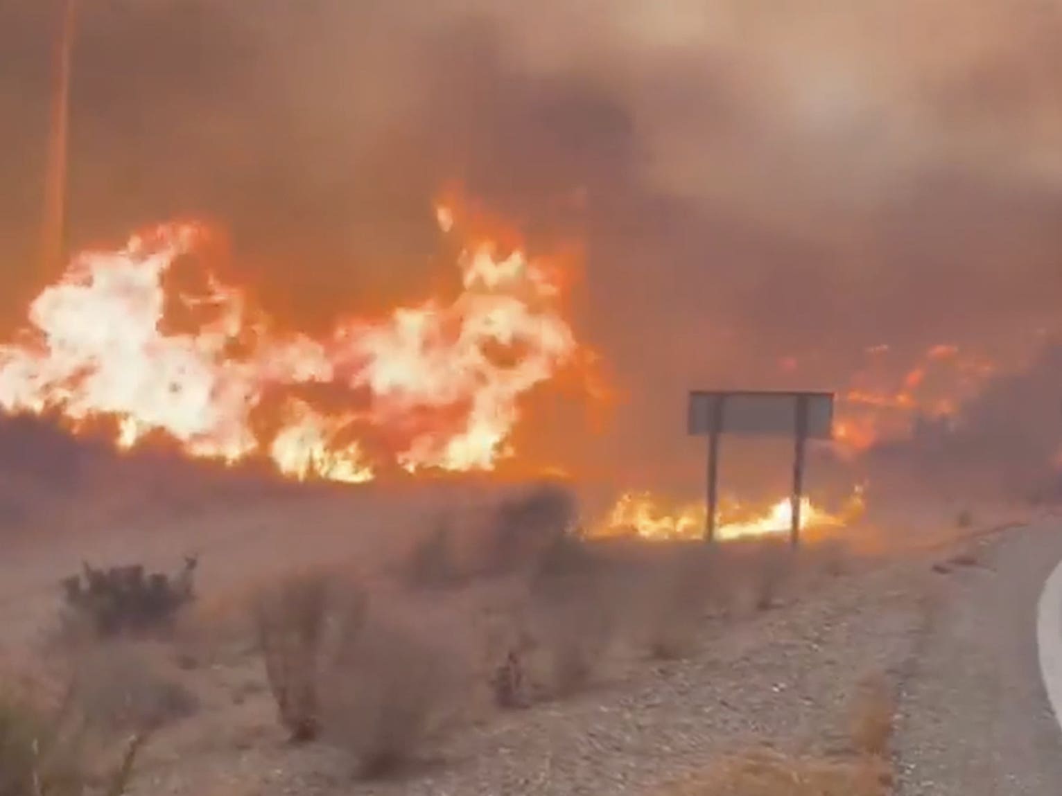 Part of a wildfire in Almeria, Andalucia