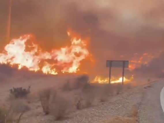 Part of a wildfire in Almeria, Andalucia