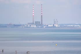 People in the sea at Dun Laoghaire, Co Dublin
