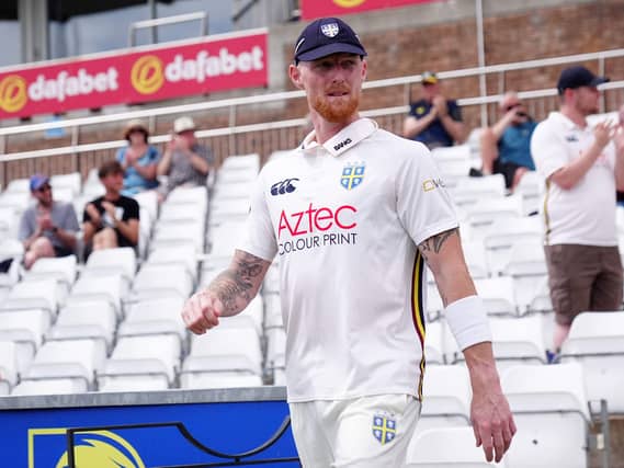 Ben Stokes walks out for Durham