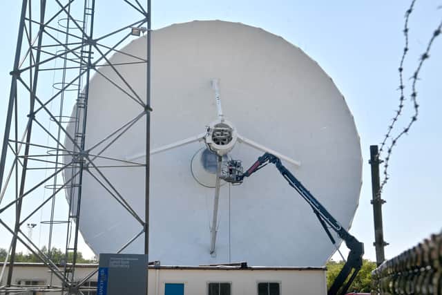 The Knockin Radio Telescope getting a much needed clean.
