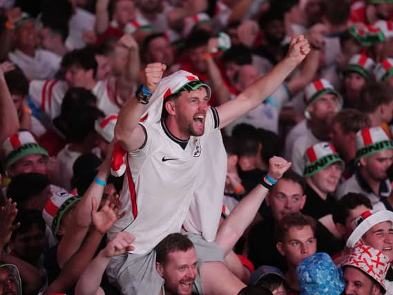 Fans watching England v Argentina