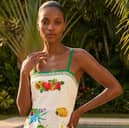 Roman's Fruit Print Strappy Midi Dress puts a stylish spin on one of this summer's biggest fashion trends