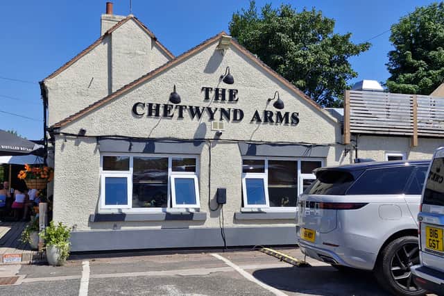 It's a pub which is notable in appearance on arrival
