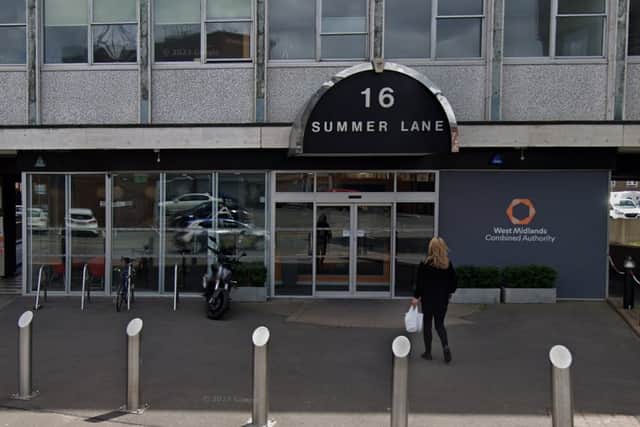 The West Midlands Combined Authority office in Summer Lane, Birmingham.