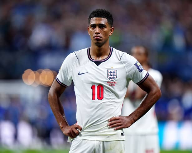 England’s Jude Bellingham appears dejected following the World Cup 2026 semi-final match at the Atlanta Stadium