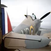 A Hurricane Mk I from the Battle of Britain Memorial Flight at Biggin Hill Airfield on 20 August 2010 in London, England. 