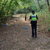 Smethwick Police's safer 6 team search of discarded weapons.