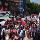 People taking part in a National March for Palestine in central London