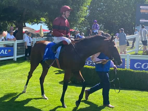 A Boy Named Susie and Oisin Murphy after finishing second in the Coral-Eclipse