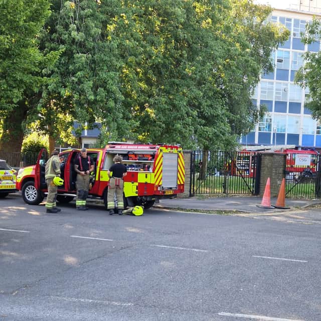 Six fire crews had been called to the campus
