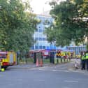 Firefighters and police at the former City of Wolverhampton College campus off Paget Road