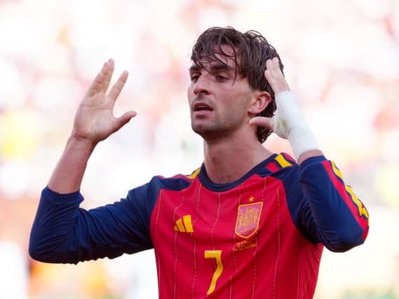 Ferran Torres celebrates his decisive goal