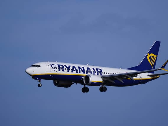 Ryanair passenger plane in flight