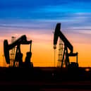 Oil rigs against the horizon