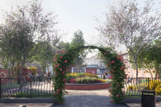 After: How the Bilston urban garden will look, viewed from the bus station