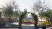 How the Bilston urban garden will look, viewed from the bus station