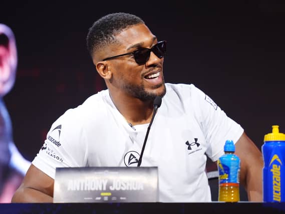 Anthony Joshua during a press conference