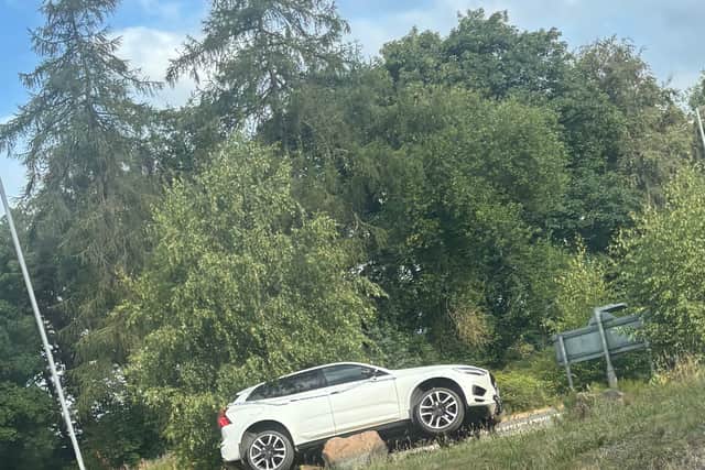 Car on the rocks near Cannock