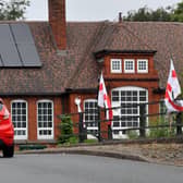 England flags have reappeared around Jigger island, Brownhills. 