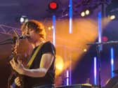 Johnny Borrell of Razorlight performs at the Arthur’s Day London gig at Senate House