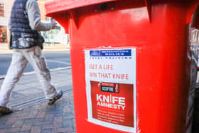 A knife bin in central London