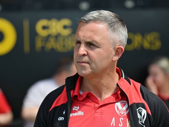St Helens coach Paul Rowley before a game