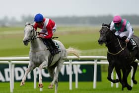 Estrange (left) misses the Nassau Stakes