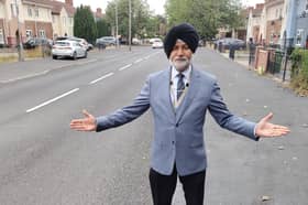 Bhupinder Gakhal in Old Heath Road which is benefitting from road surface improvements.