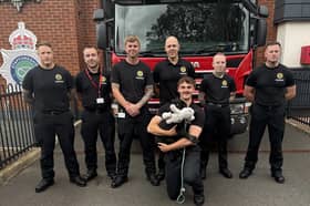 Fire crew reunited with Charlie the dog who they rescued from a house fire in Burntwood.