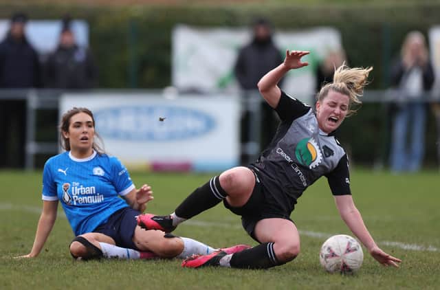 Tara Kirk in action for Peterborough before her move to join Albion.
