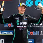 Will Jenkins celebrates his latest podium (Picture: Porsche GB)