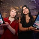 Black Country Apprenticeship Awards 2025 at the Copthorne Hotel, Brierley Hill. Pictured: Winner: Lucy Barford of Wolverhampton Council and Natasha Parbhakar (School of Coding & AI)