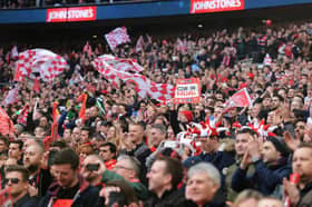 Walsall fans savouring the occasion of their first Wembley trip in 2015.