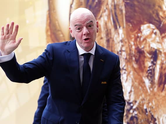 FIFA president Gianni Infantino pictured at the 2026 World Cup final between Spain and Argentina