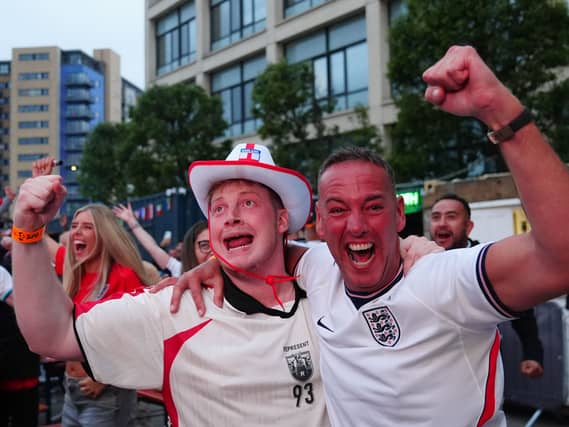 Fans watching England v Argentina