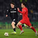 Albion target Felix Horn Myhre of SK Brann in Europa League action against Sturm Graz of Austria in January.