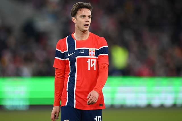 Felix Horn Myhre in action for Norway.