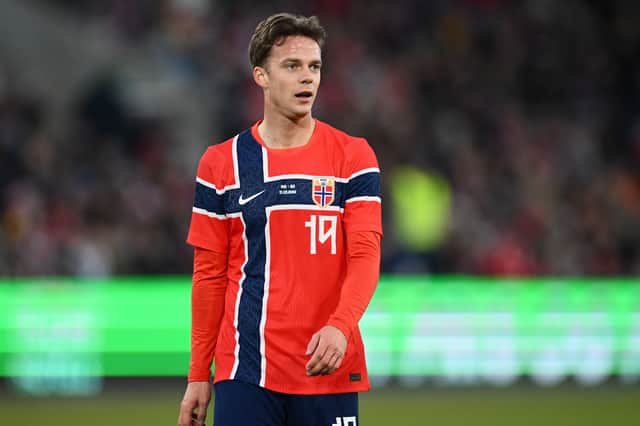 Felix Horn Myhre in action for Norway.