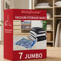 The seven jumbo MEIQIHOME vacuum storage bags are reduced from £17.99 to £11.38