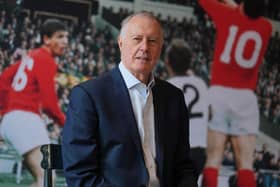 Sir Goeff Hurst with World Cup memorabilia