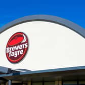 Sign for Brewers Fayre, pub and restaurant, England UK
