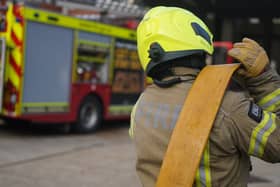 A firefighter at work